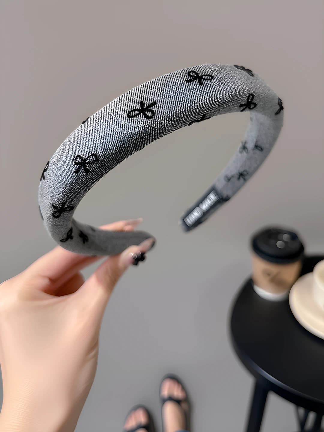 2# Grey, bow headband
