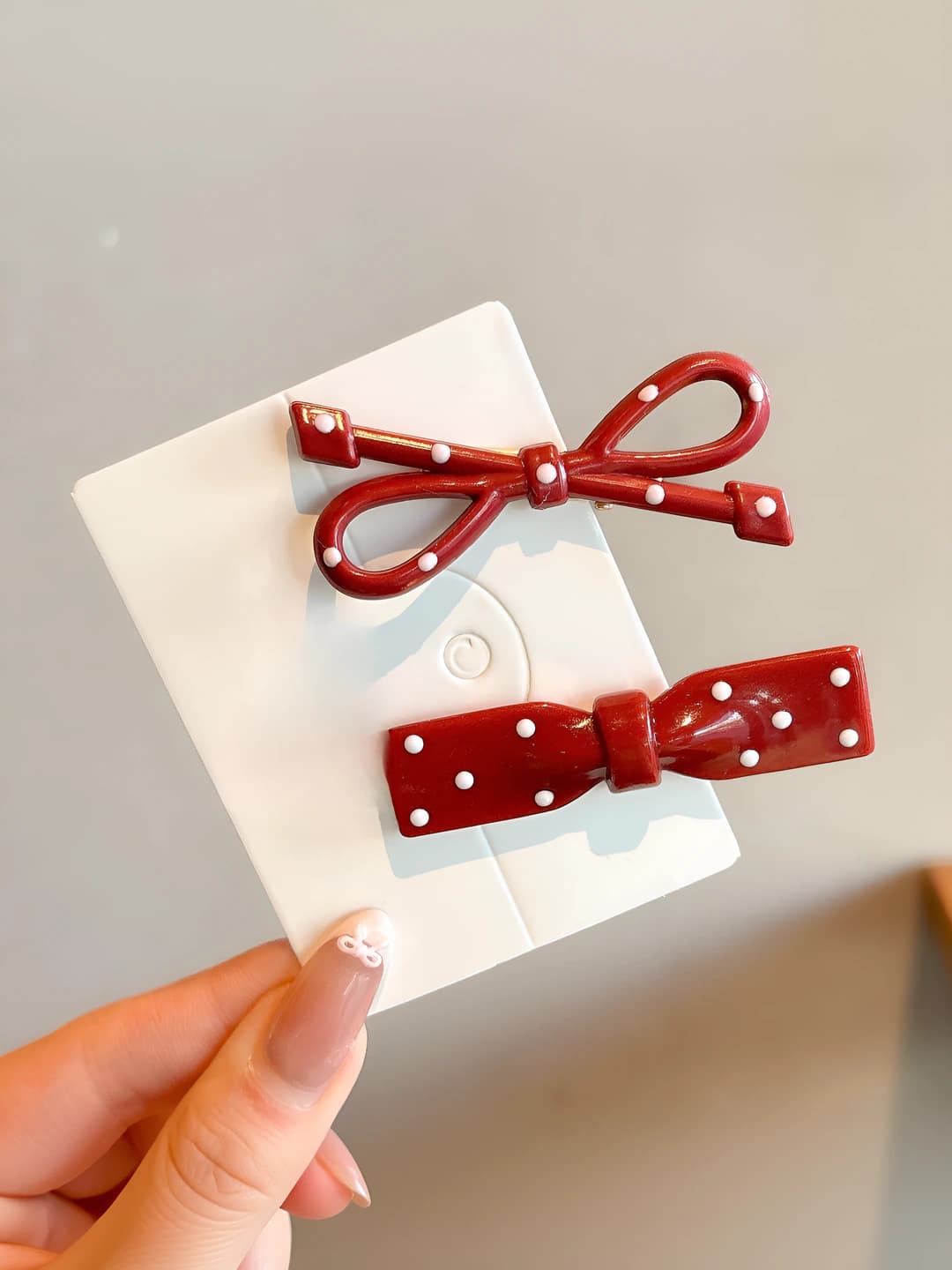 2# Red polka dot pair 5 cm