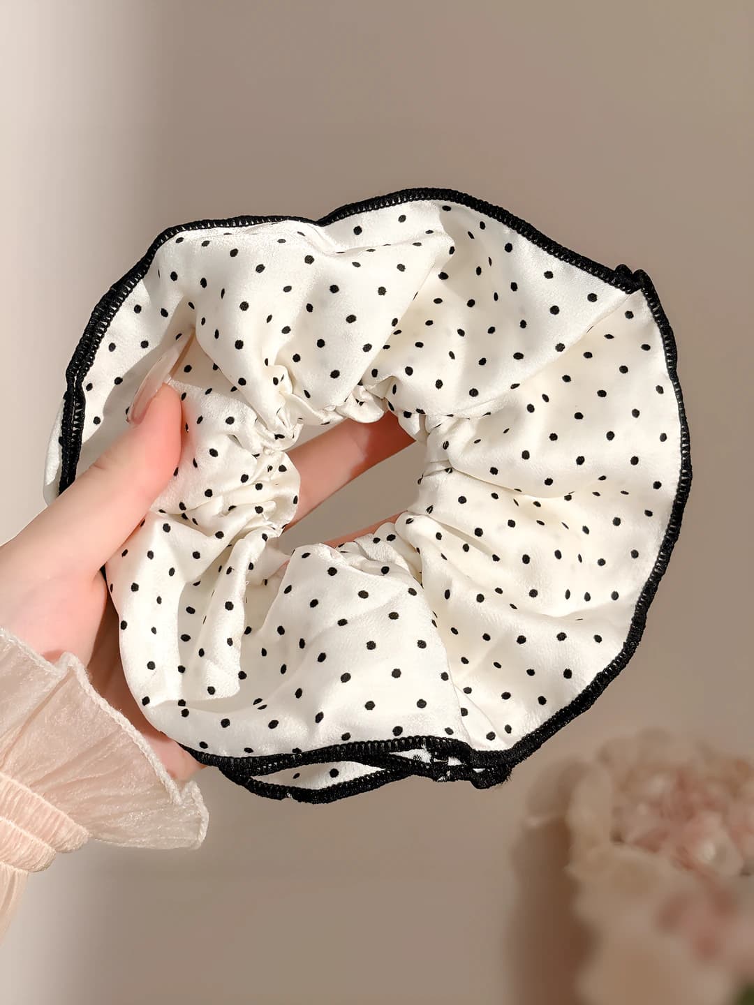 2# Satin polka dot hair tie 17 cm