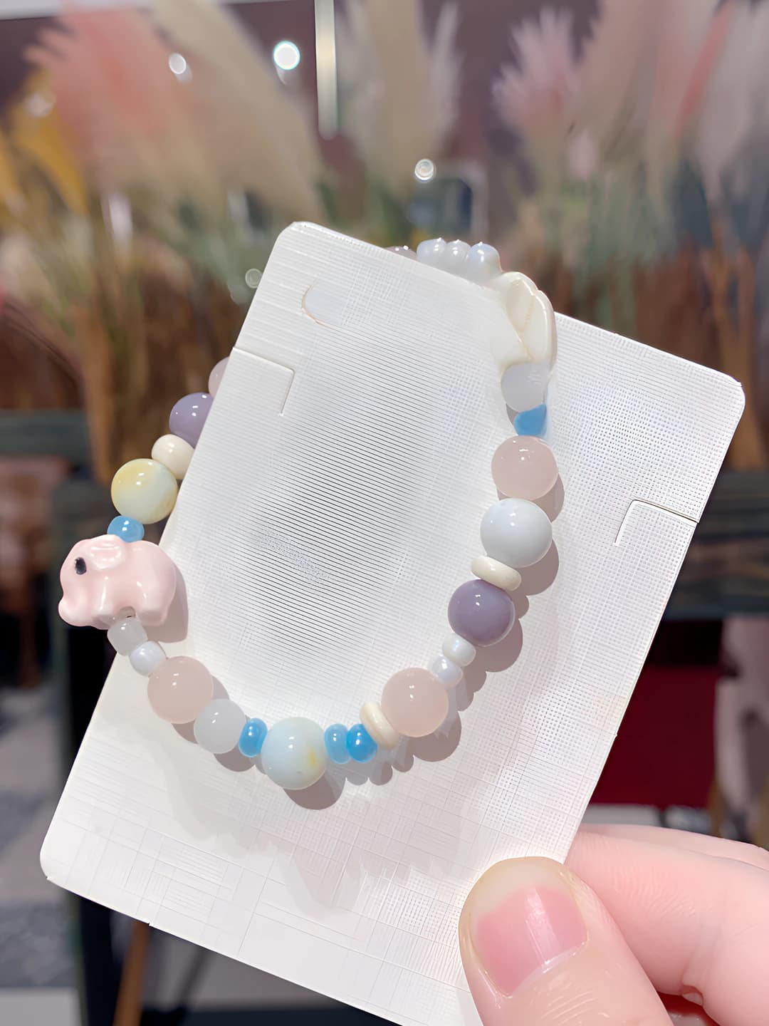 IR13 Pink small elephant bracelet (bag)