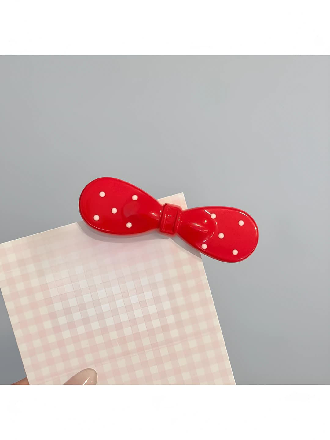 1# Macaron bow hair clip - Red