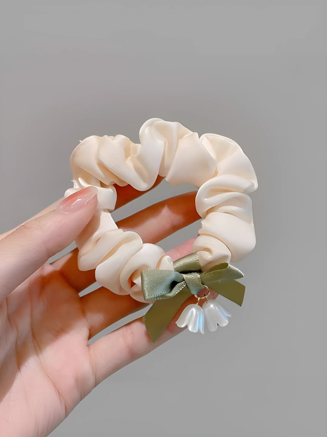 Beige, bow, 9 cm