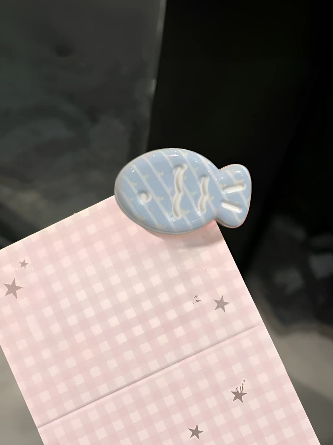 Print sea salt striped fish clip, 3.2 cm