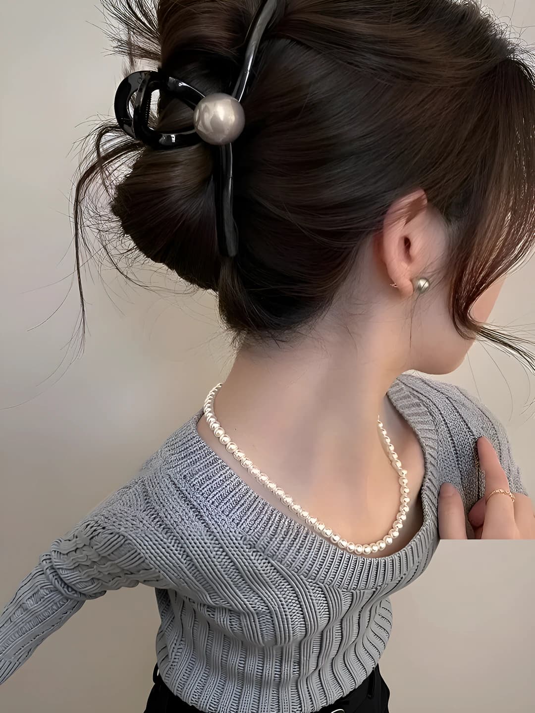 Qora marvaridli katta 13cm qisqich