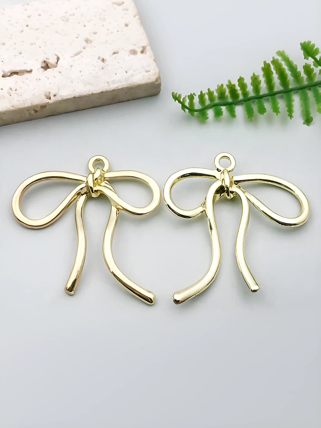 1 шт. золото 18K большой бант 43x42mm-6g-21378