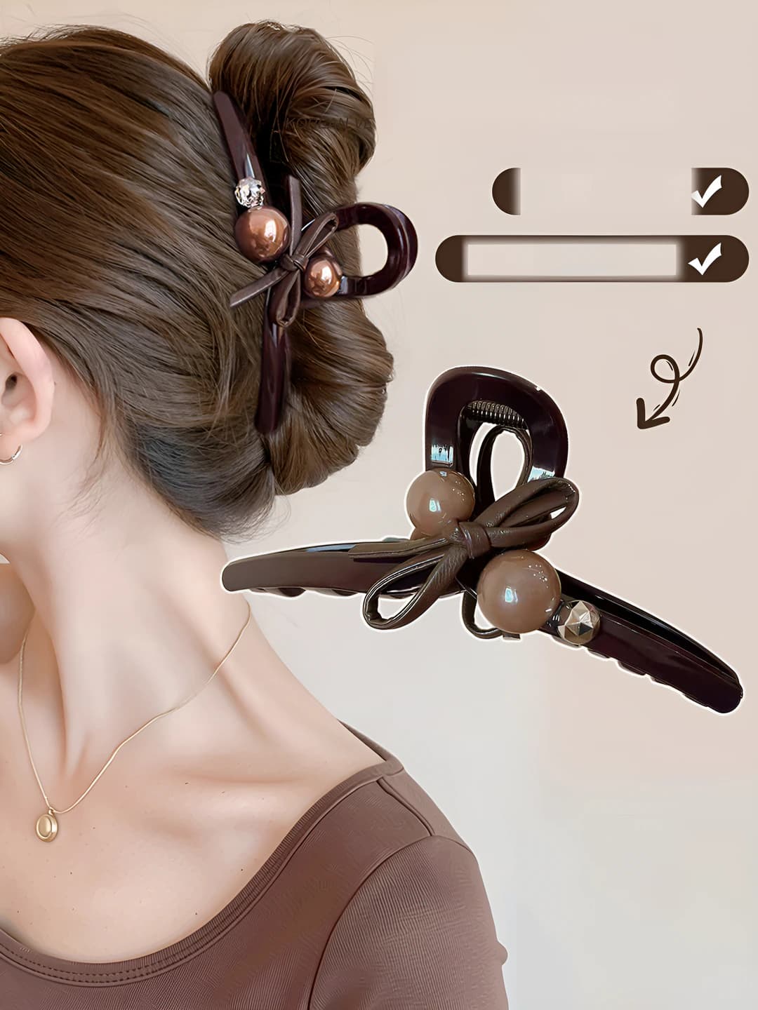 Bow and ball claw clip, 13 cm
