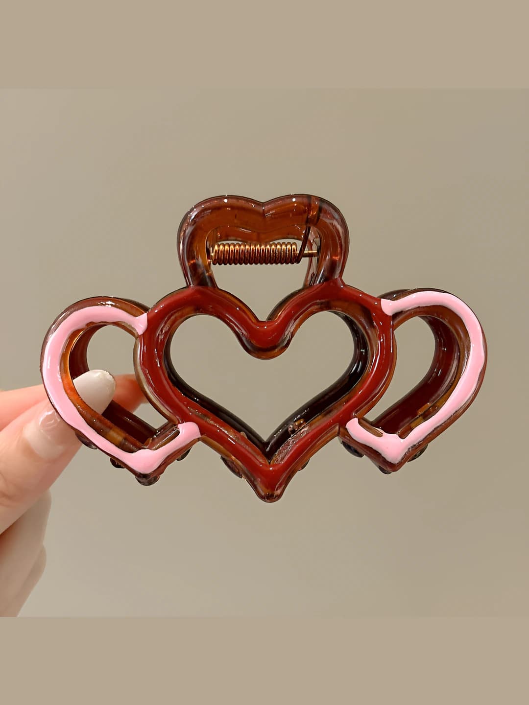 Qizil-pushti yurak tutqich 9 cm
