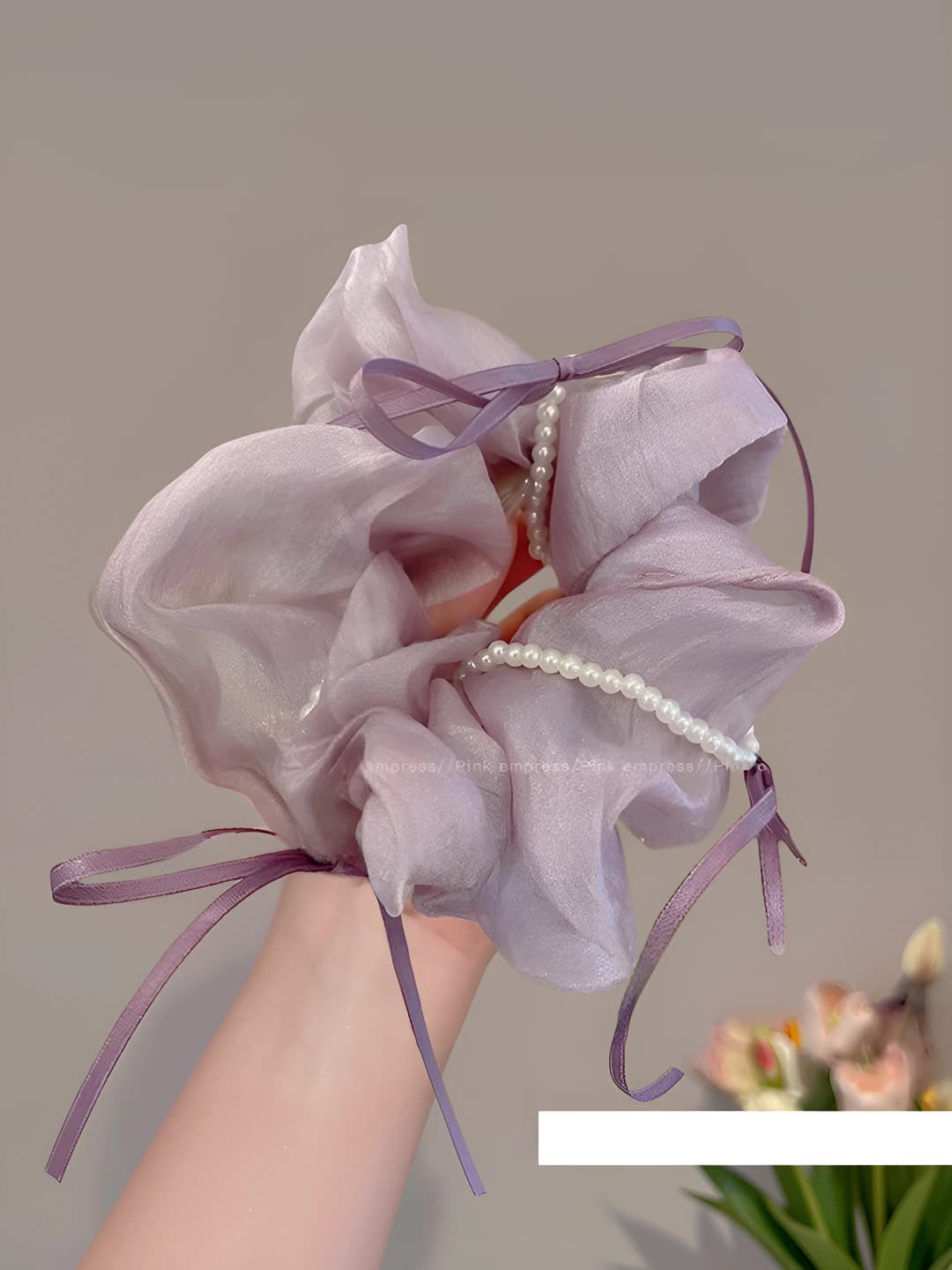 4# Purple mesh hair tie 9 cm