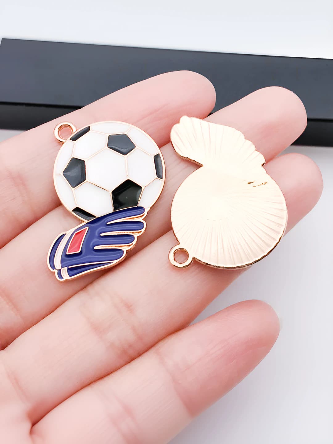 1 dona oq sport futbol qo'lqafi 25x30mm-2.3g-25759