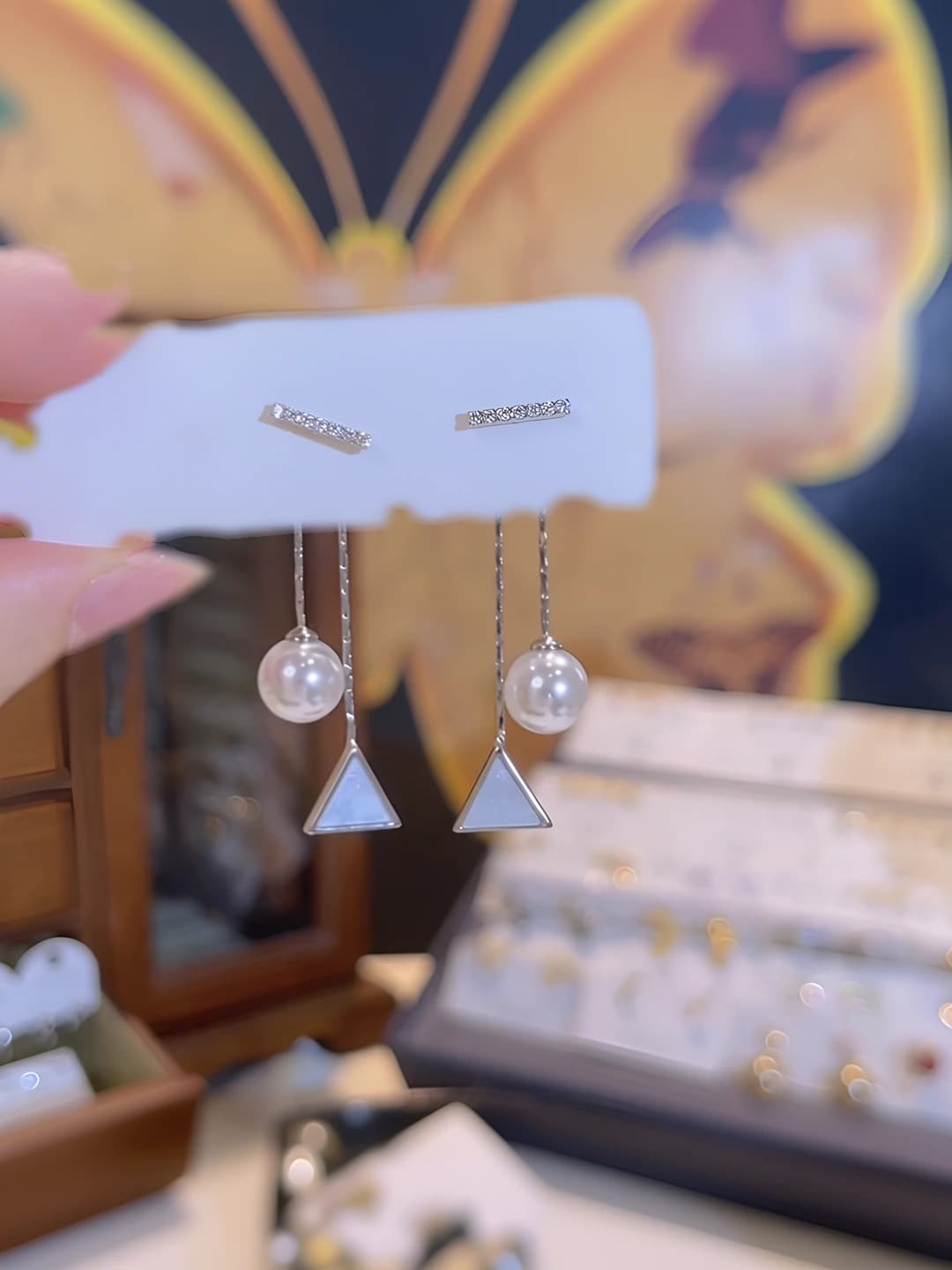 Pearl tassel studs, two-way wear