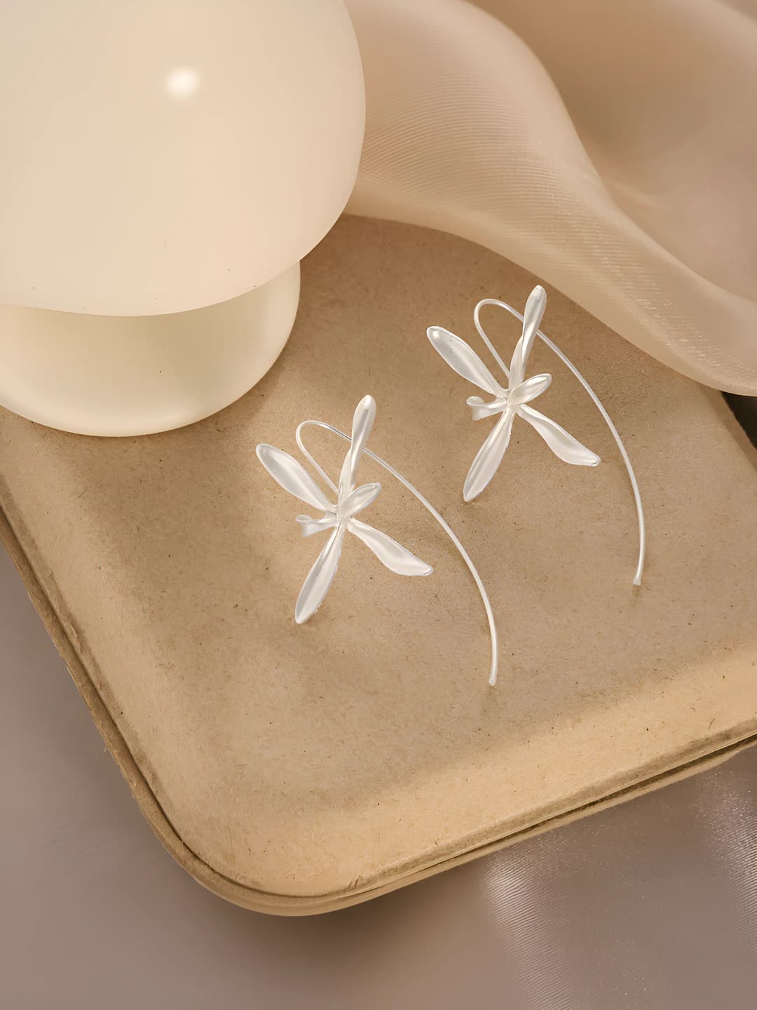 2# Retro Iris Earrings - Silver