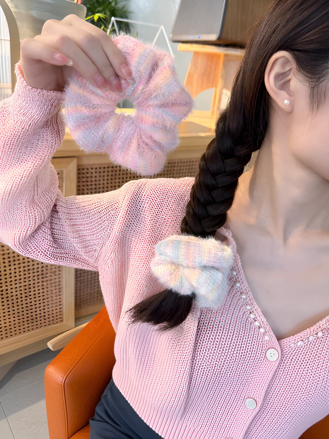 Women's hair scrunchie in Korean style autumn-winter, stretch, sweet