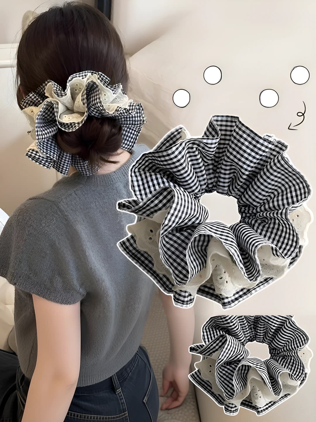 Plaid lace ~13 cm
