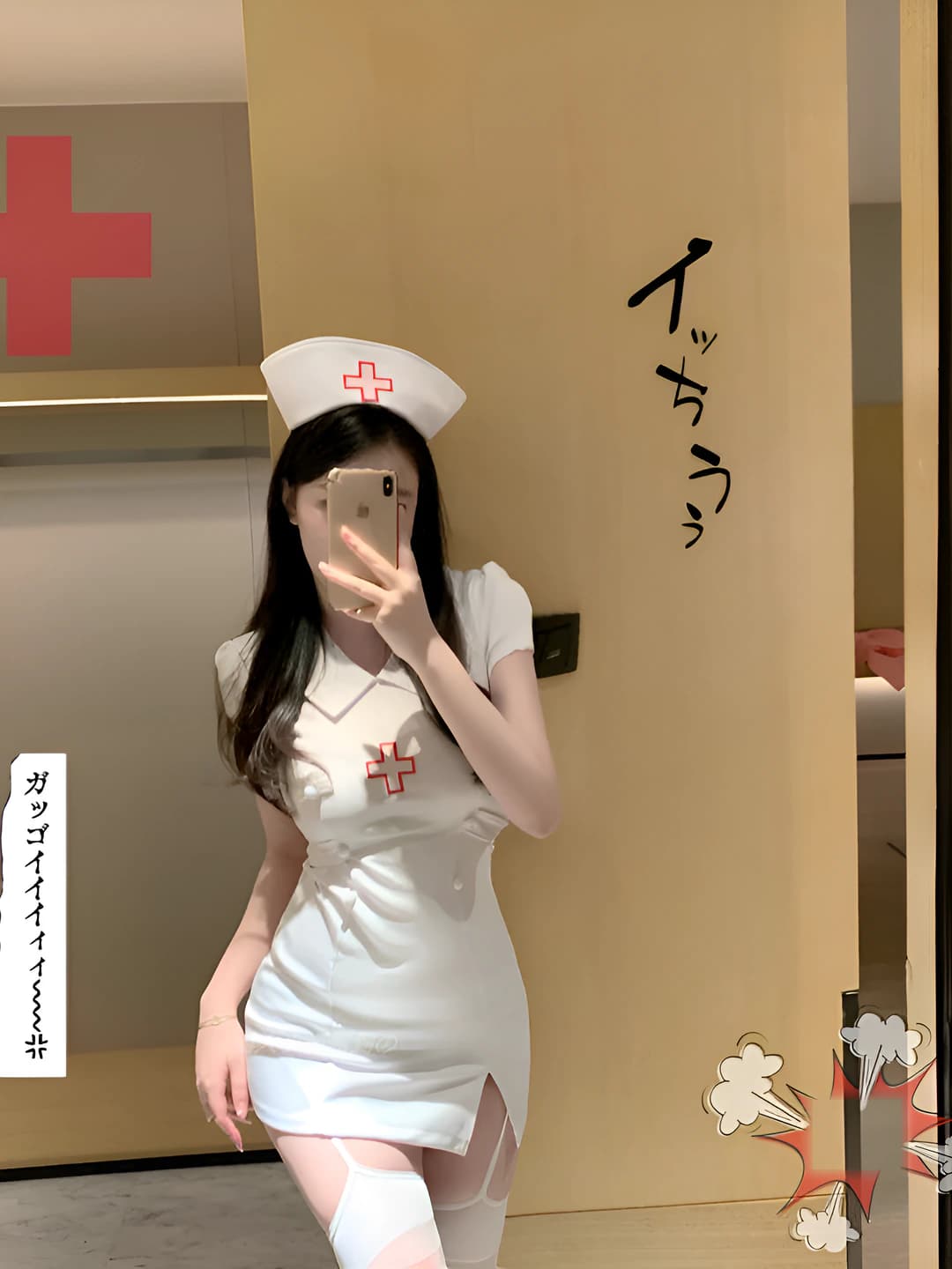 White nurse (hat + skirt)