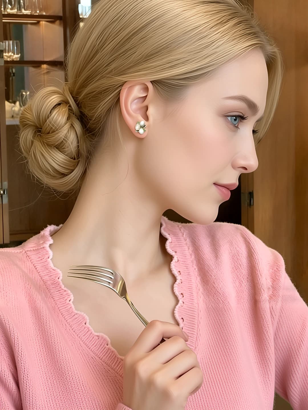 Белый цветок манго, 1 пара серёг