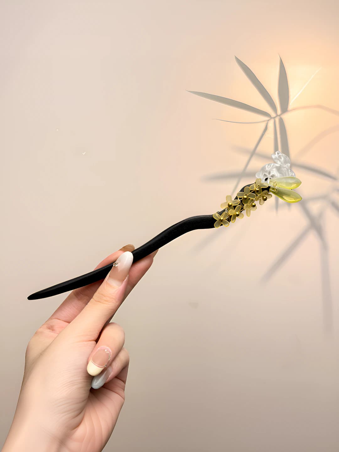 84# Jade rabbit pendant hairpin (bagged)