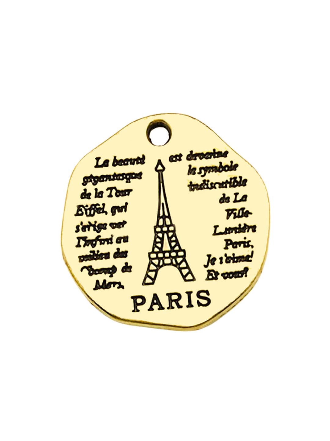 1 pc Eiffel Tower letter plate, 19x19mm, 2.6g