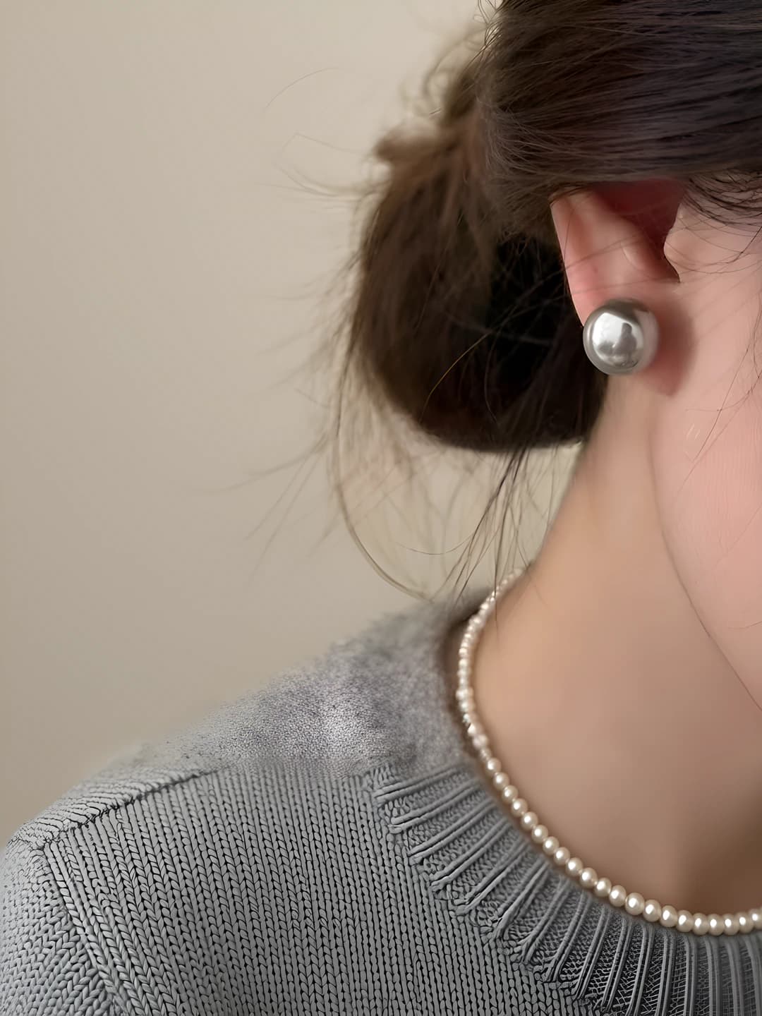 Round earring - Champagne