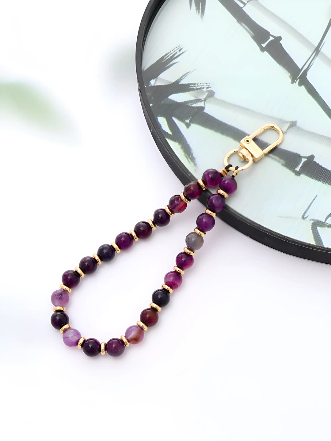 K3415 Purple Striped Agate Charm