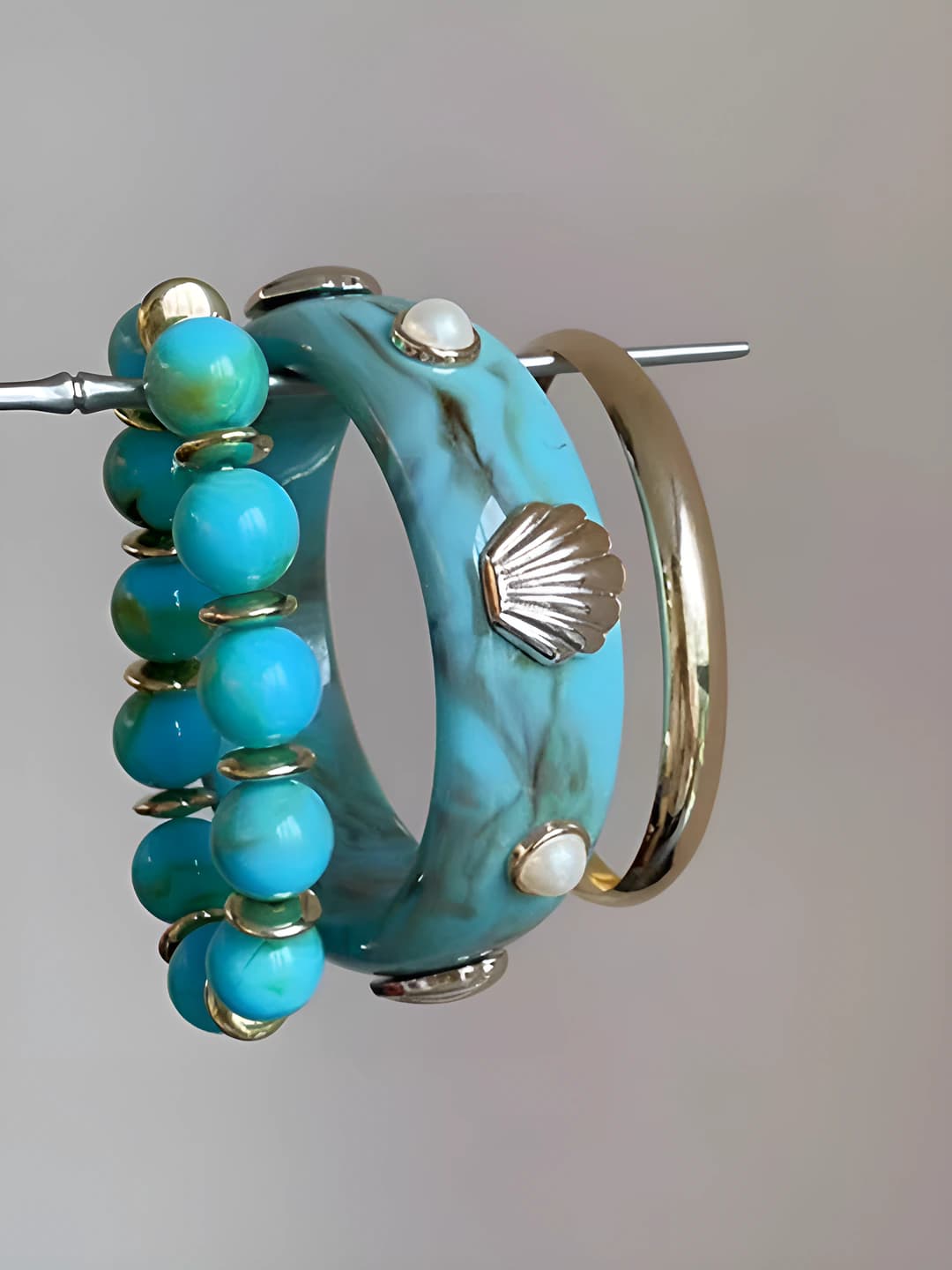 Gold, blue