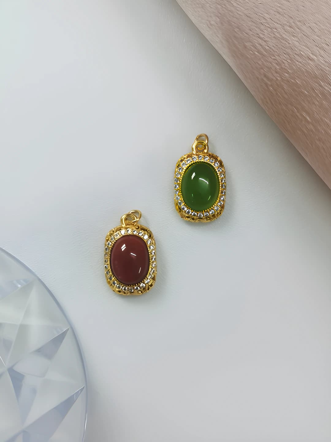 Женская цепочка с кулоном из кристалла, позолота 18K, ретро стиль, элемент дизайна