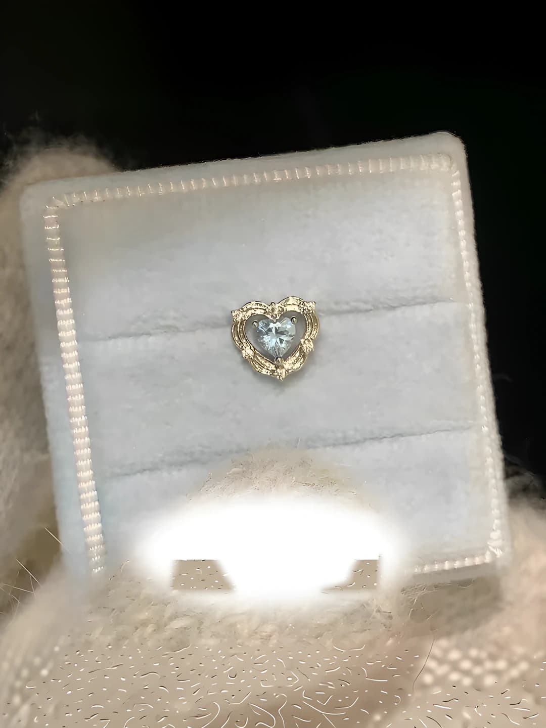 Blue diamond heart 1 pc