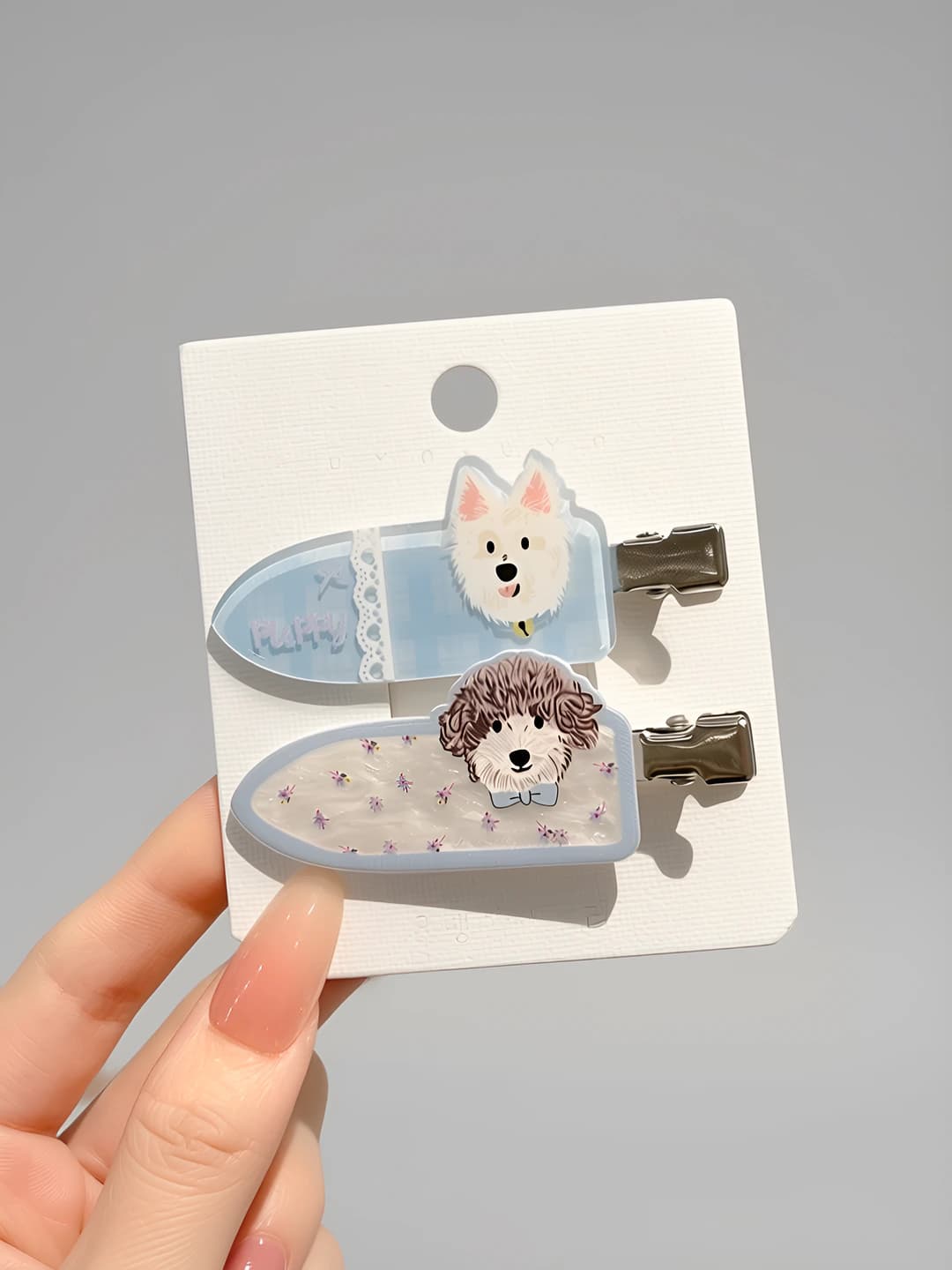 Blue dog hair clip 2 pcs