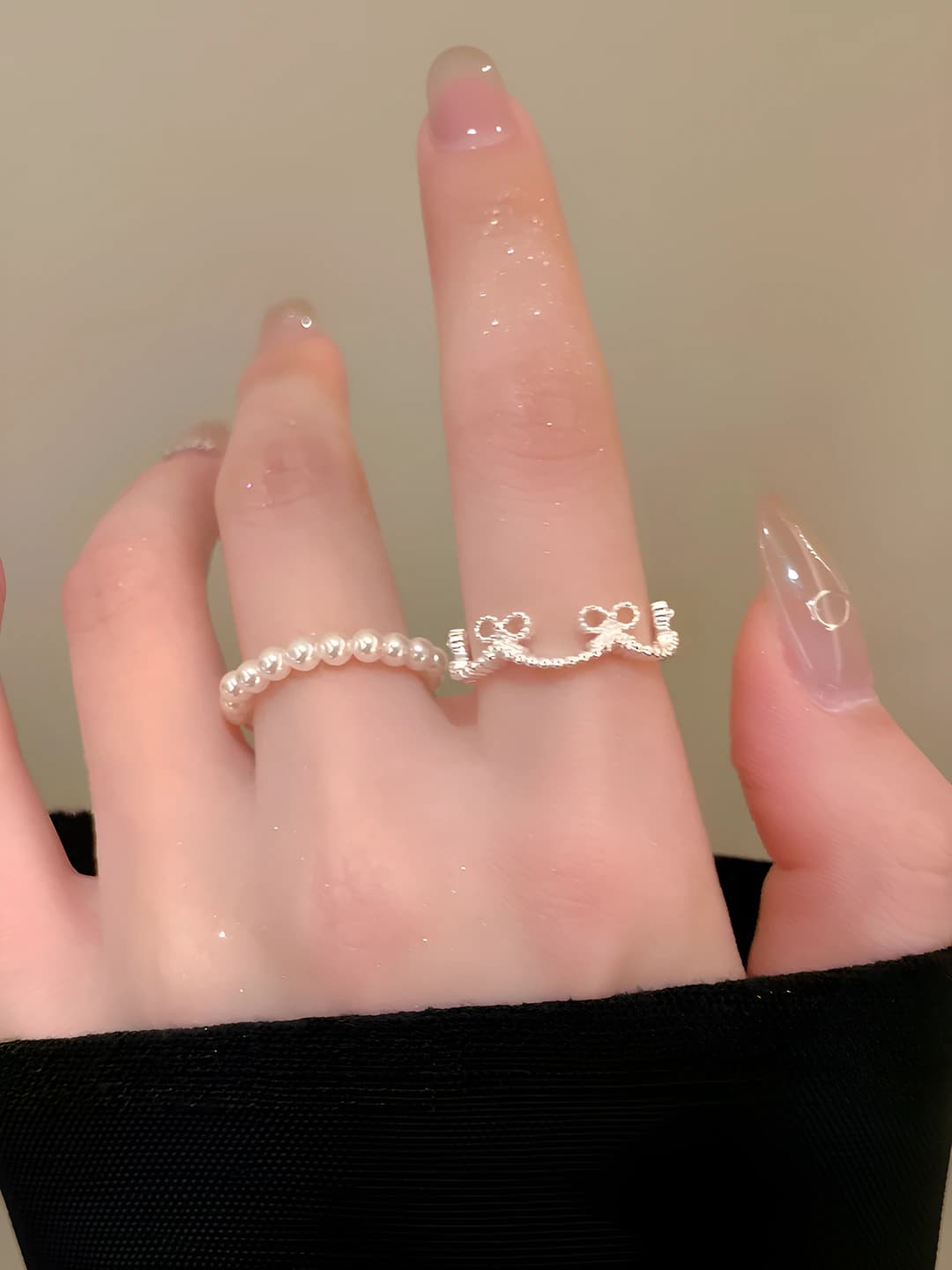 Women's stretch crown ring, simple and fashionable design, for index finger