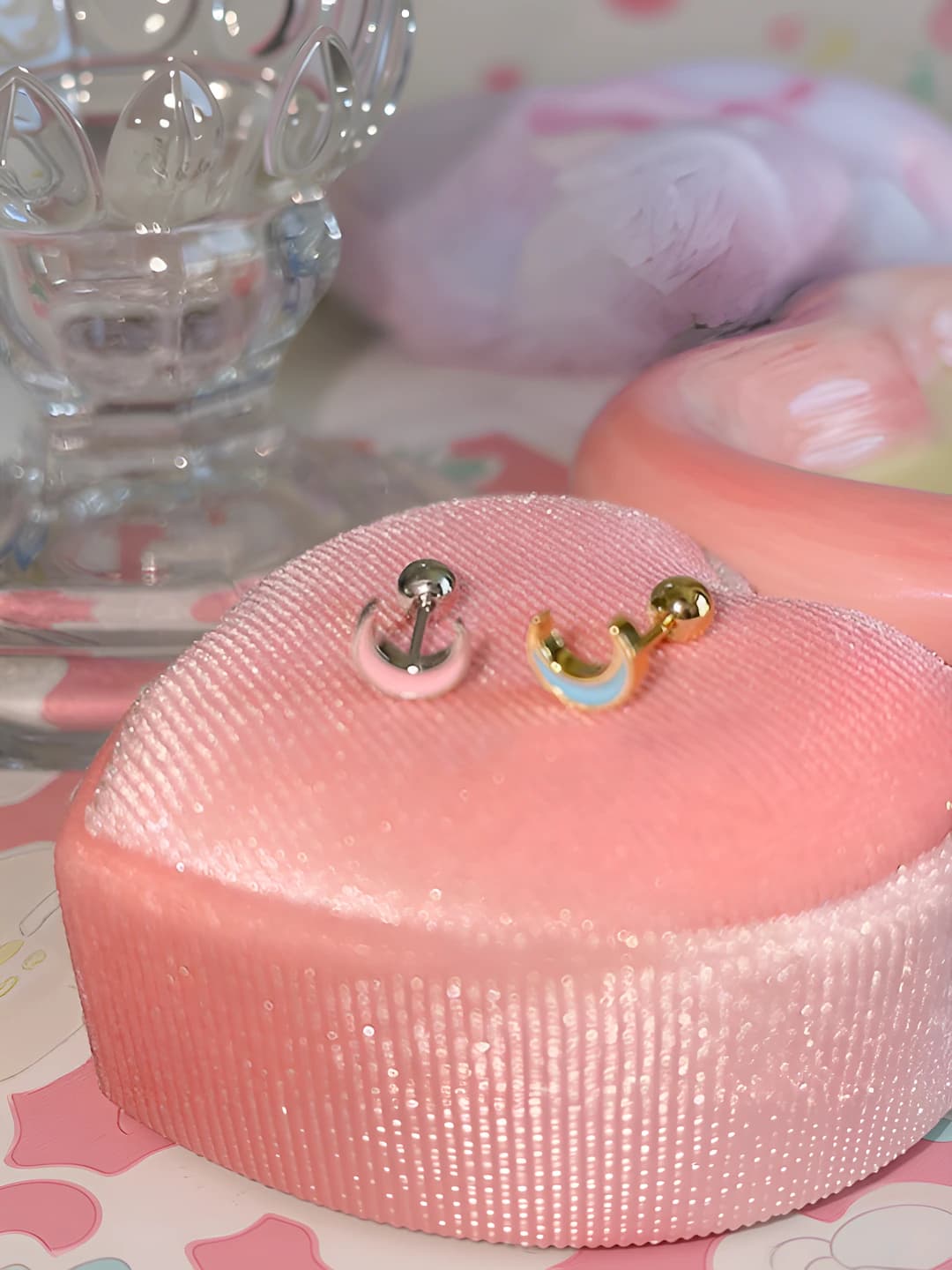 Silver pink moon - 1 pc
