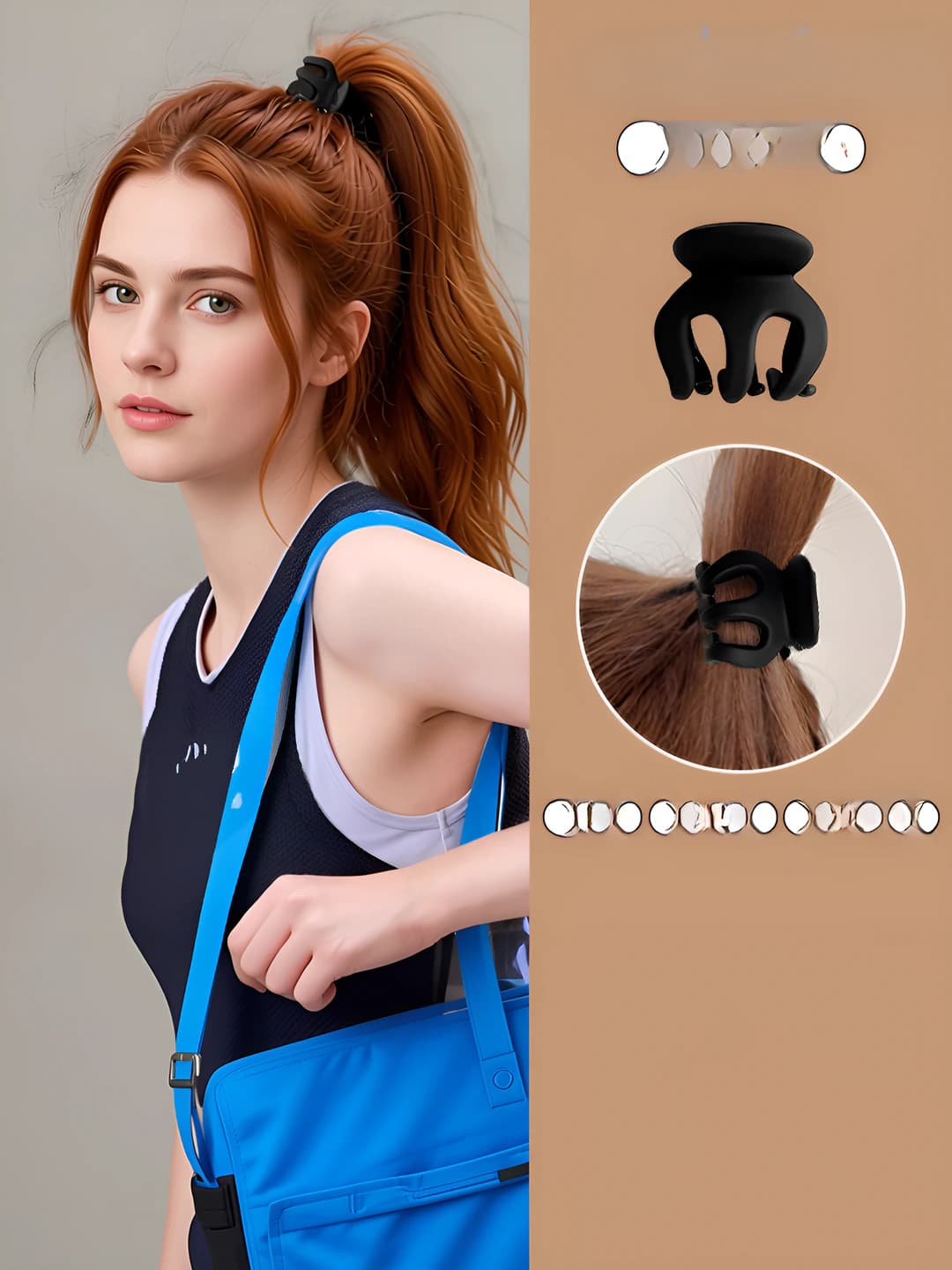 Black high ponytail