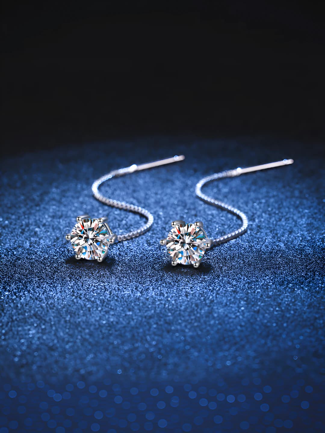 Single diamond fringe earrings (large 7m)