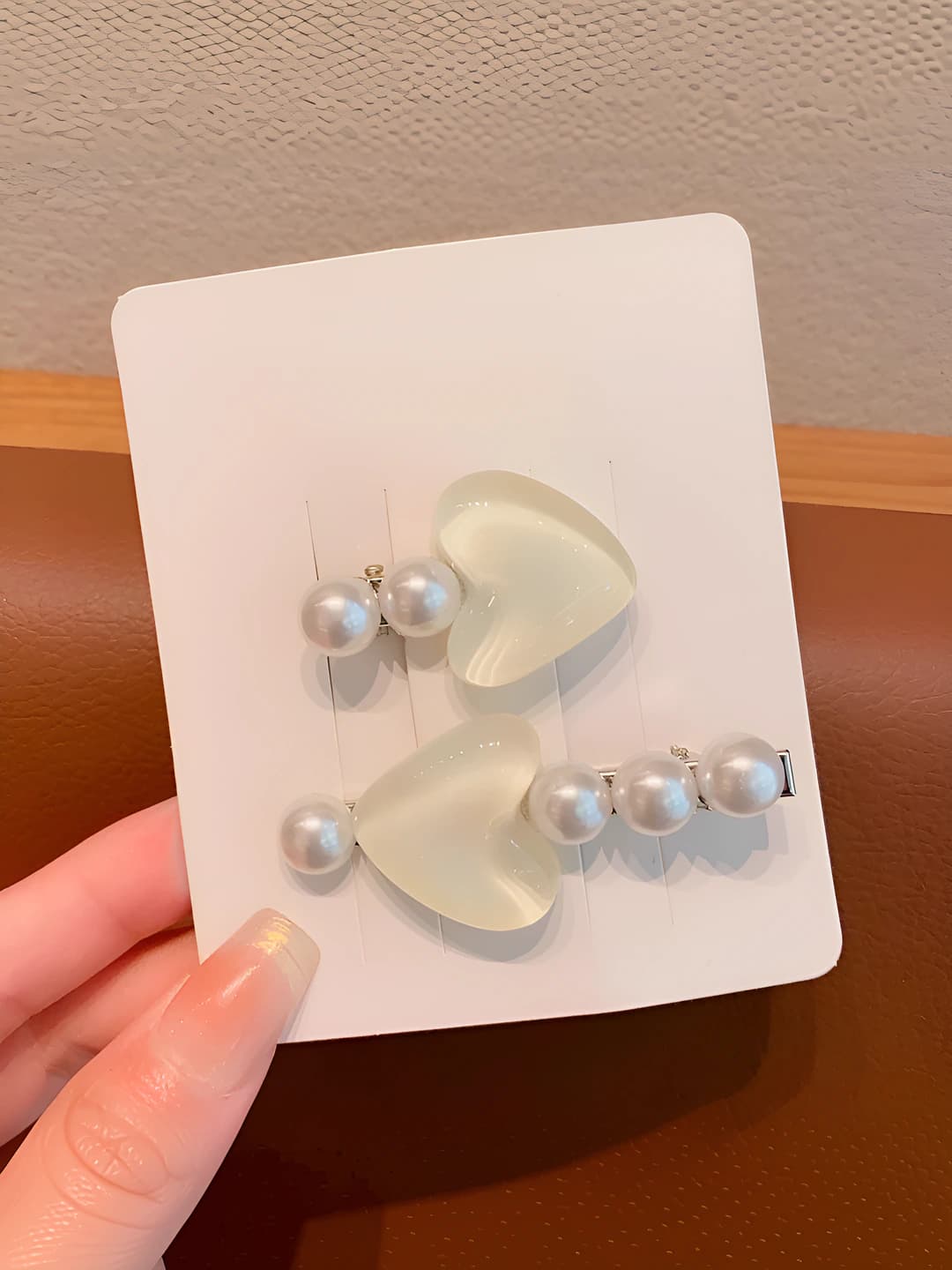 1# Apricot pearl hearts, 4.5/6 cm