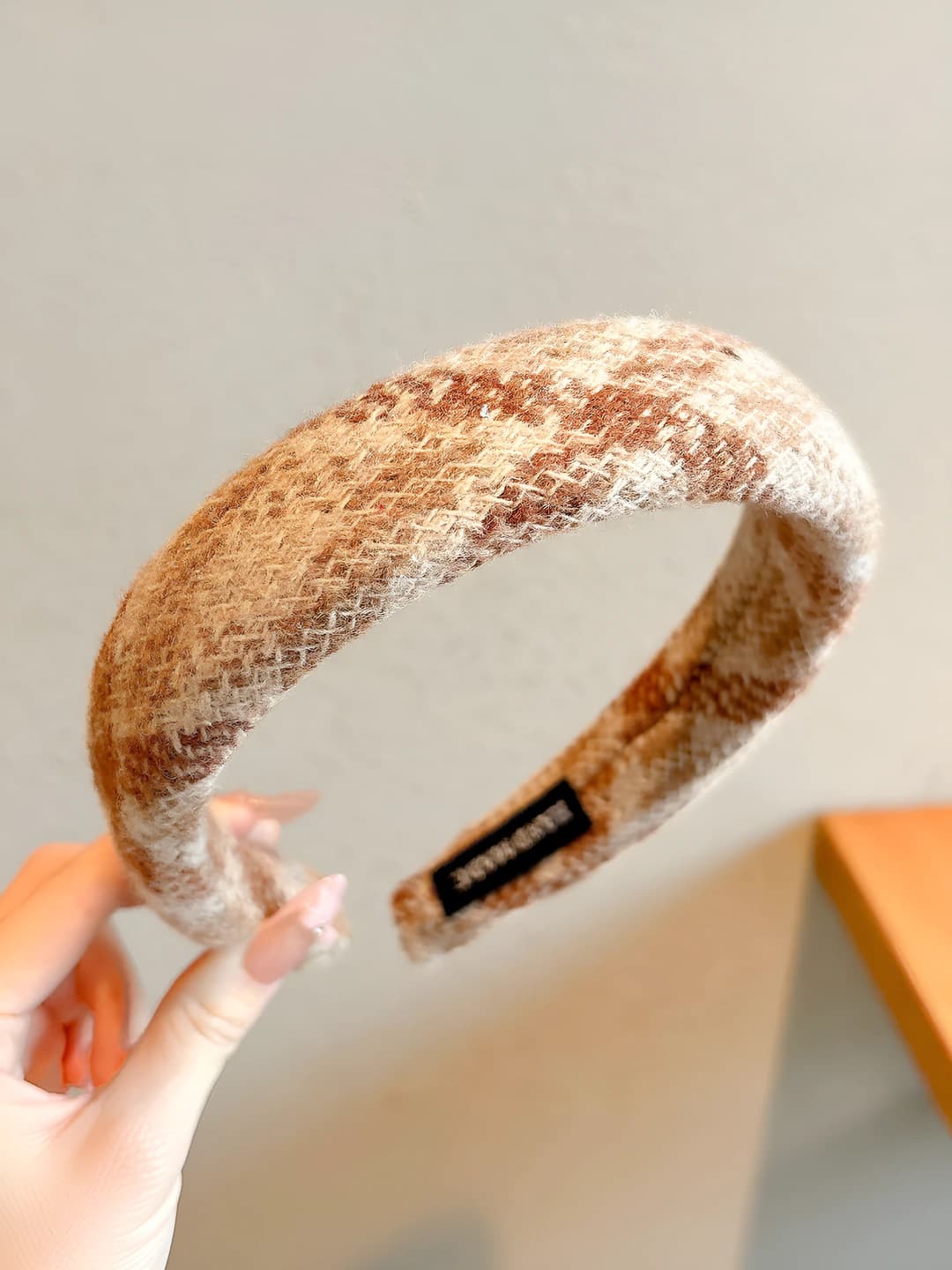 Coffee woven plaid, 3.8 cm