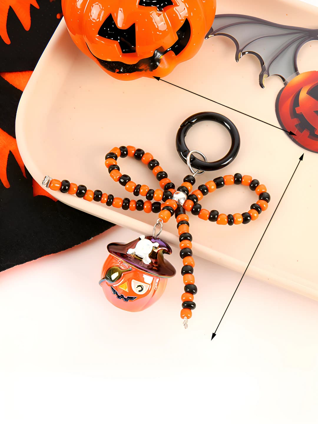 K3826 Bow charm Pirate pumpkin head