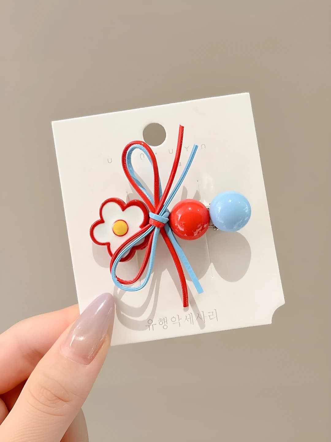 Qizil-ko'k guli yon qisqich, 5.5 sm