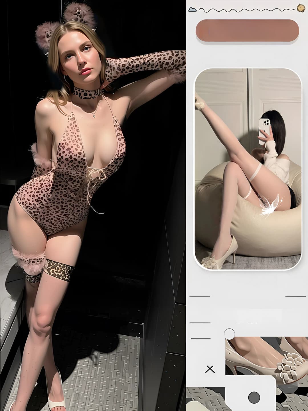 BW + Seamless white stockings
