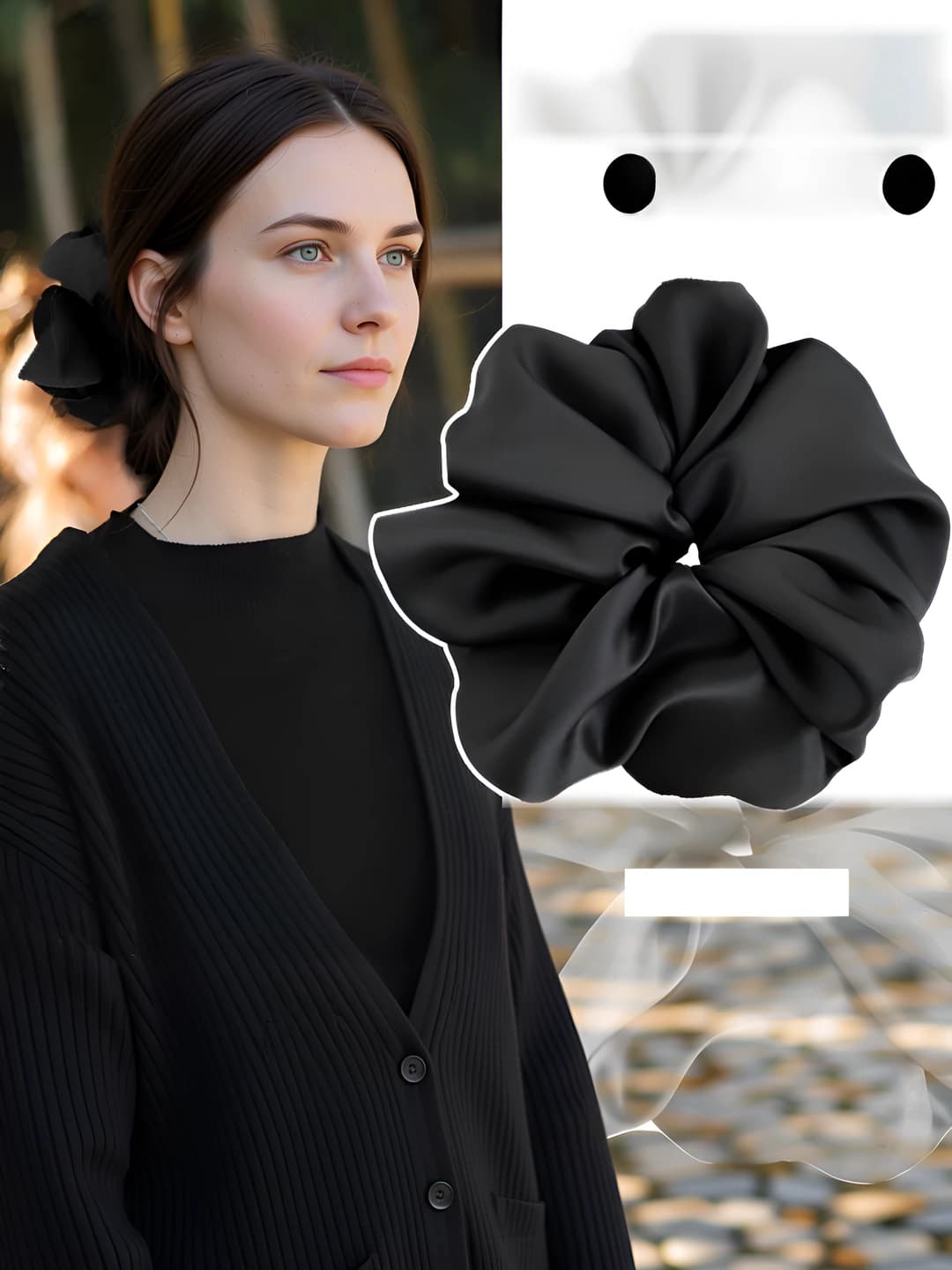 Black large scrunchie (15 cm)