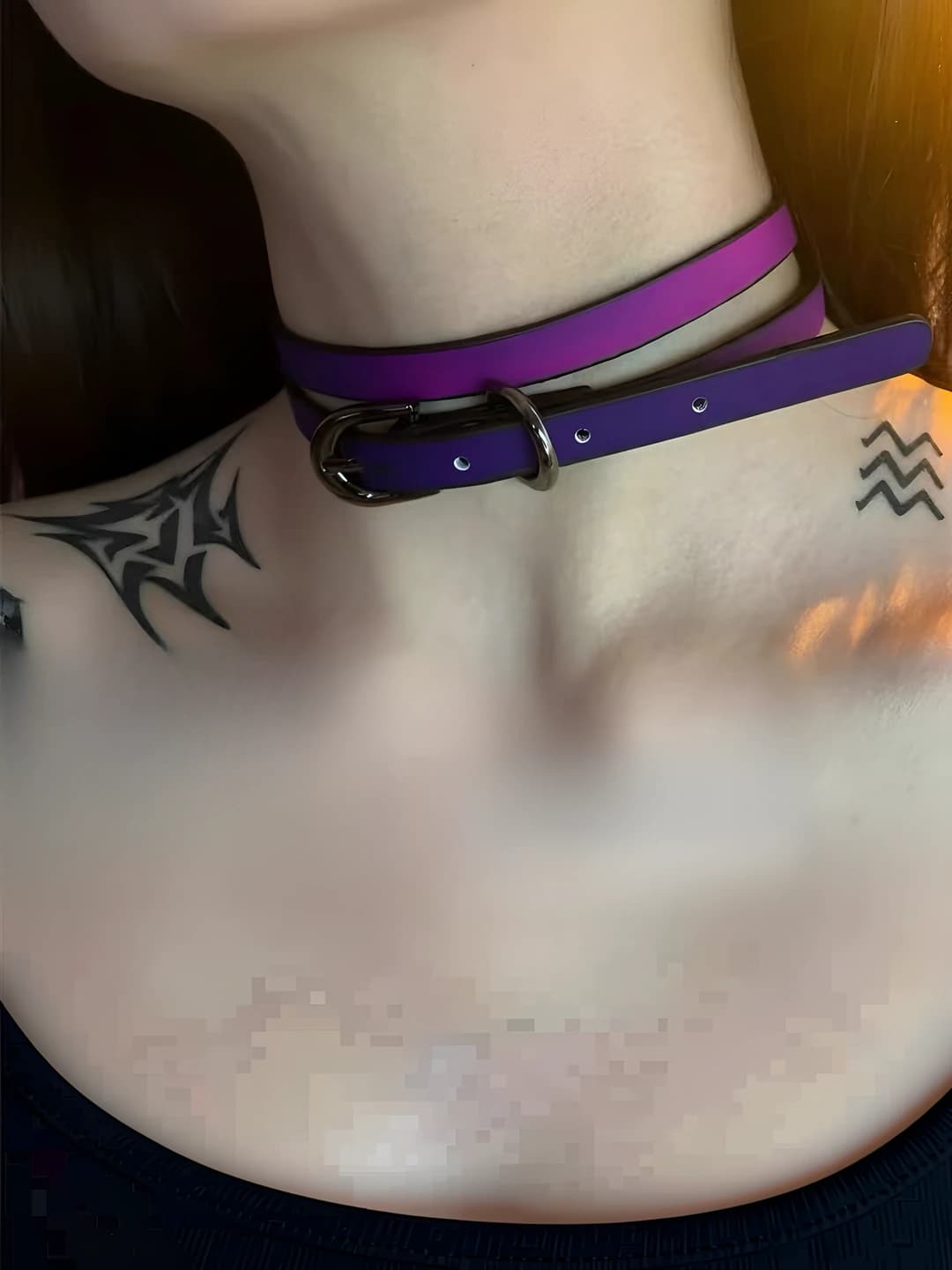 Ayollar uchun Y2K pushti PU deri choker, geometrik dizayn elementi, 25g, 41-50 sm