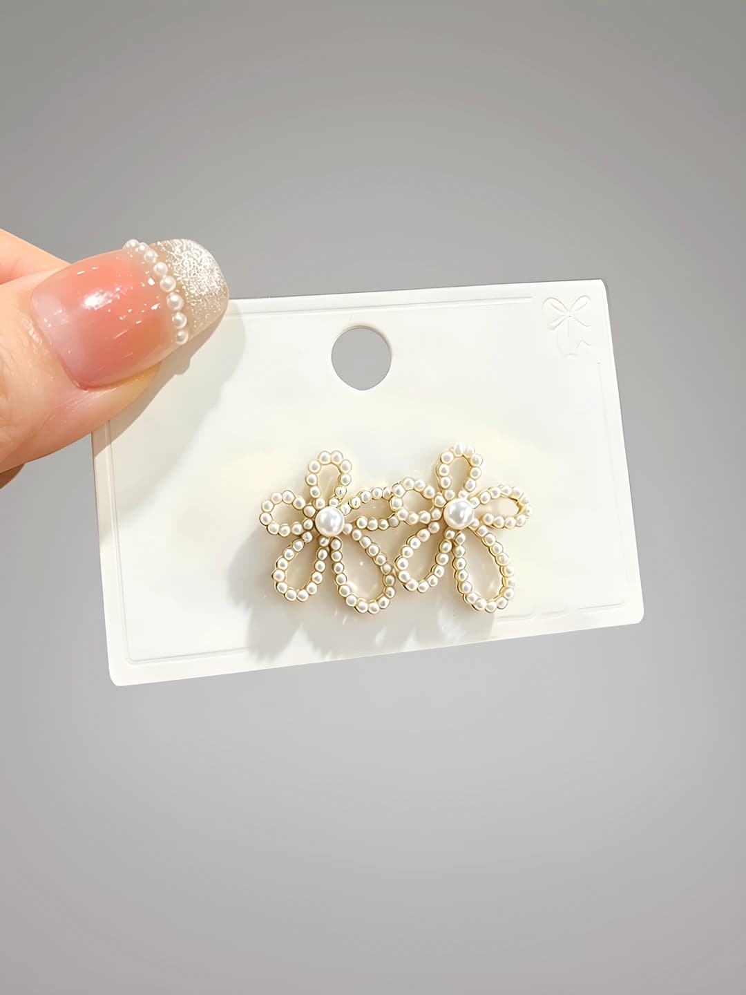 925 silver, 5-petal pearl studs