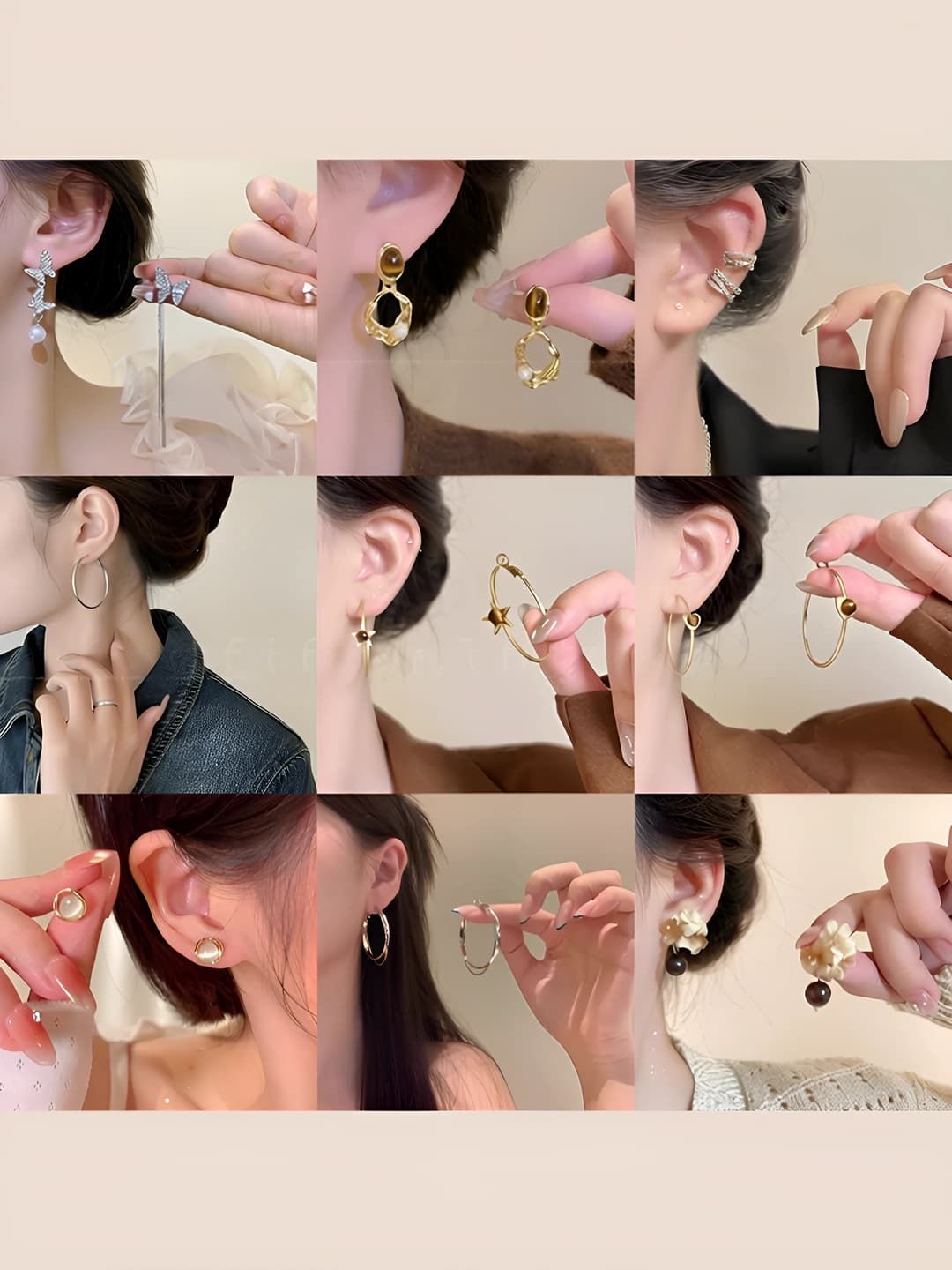 Women's s925 earrings with titanium posts, geometric design element, sweet and fresh style, simple hoop earrings