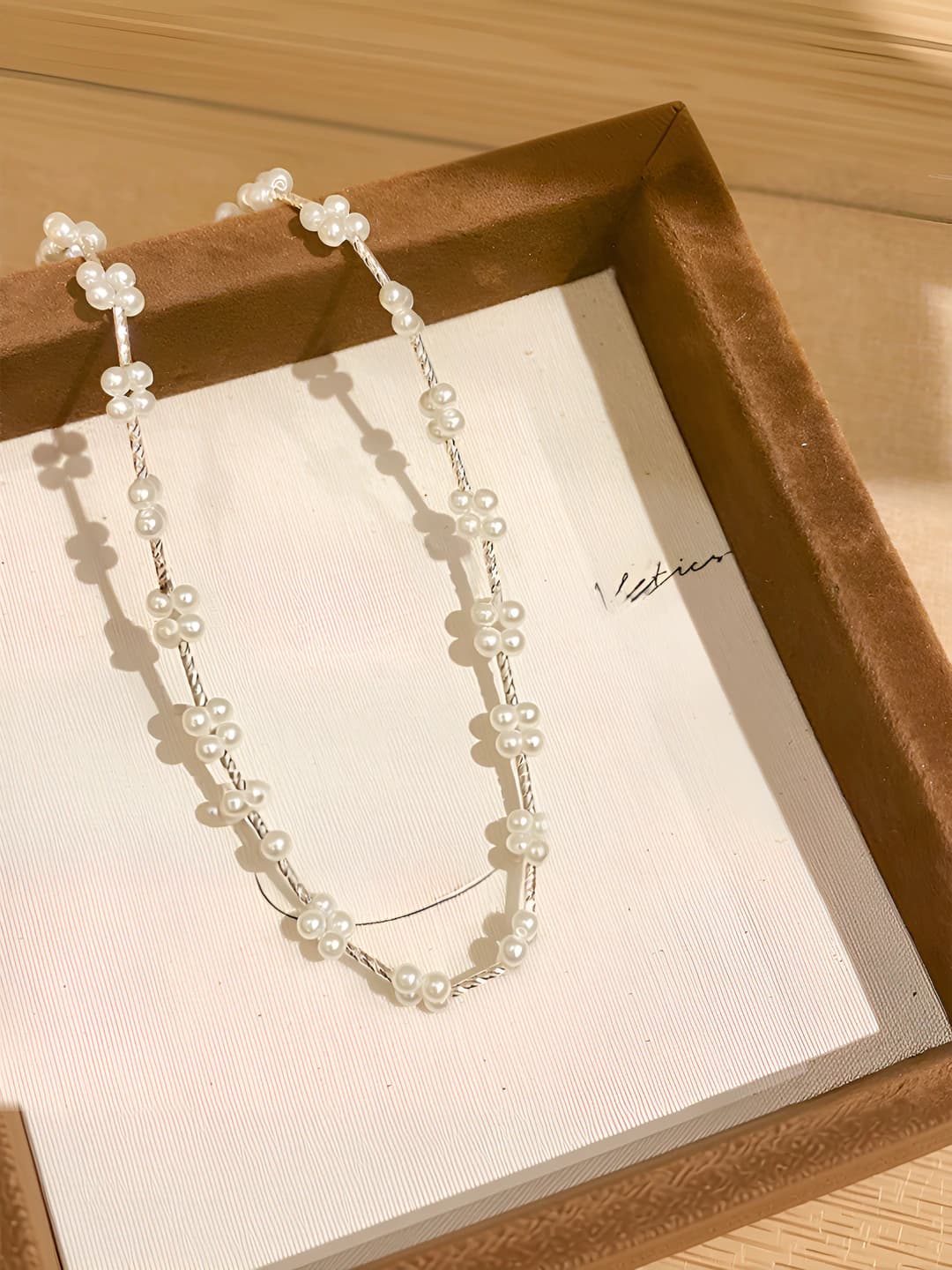 Necklace - silver - white