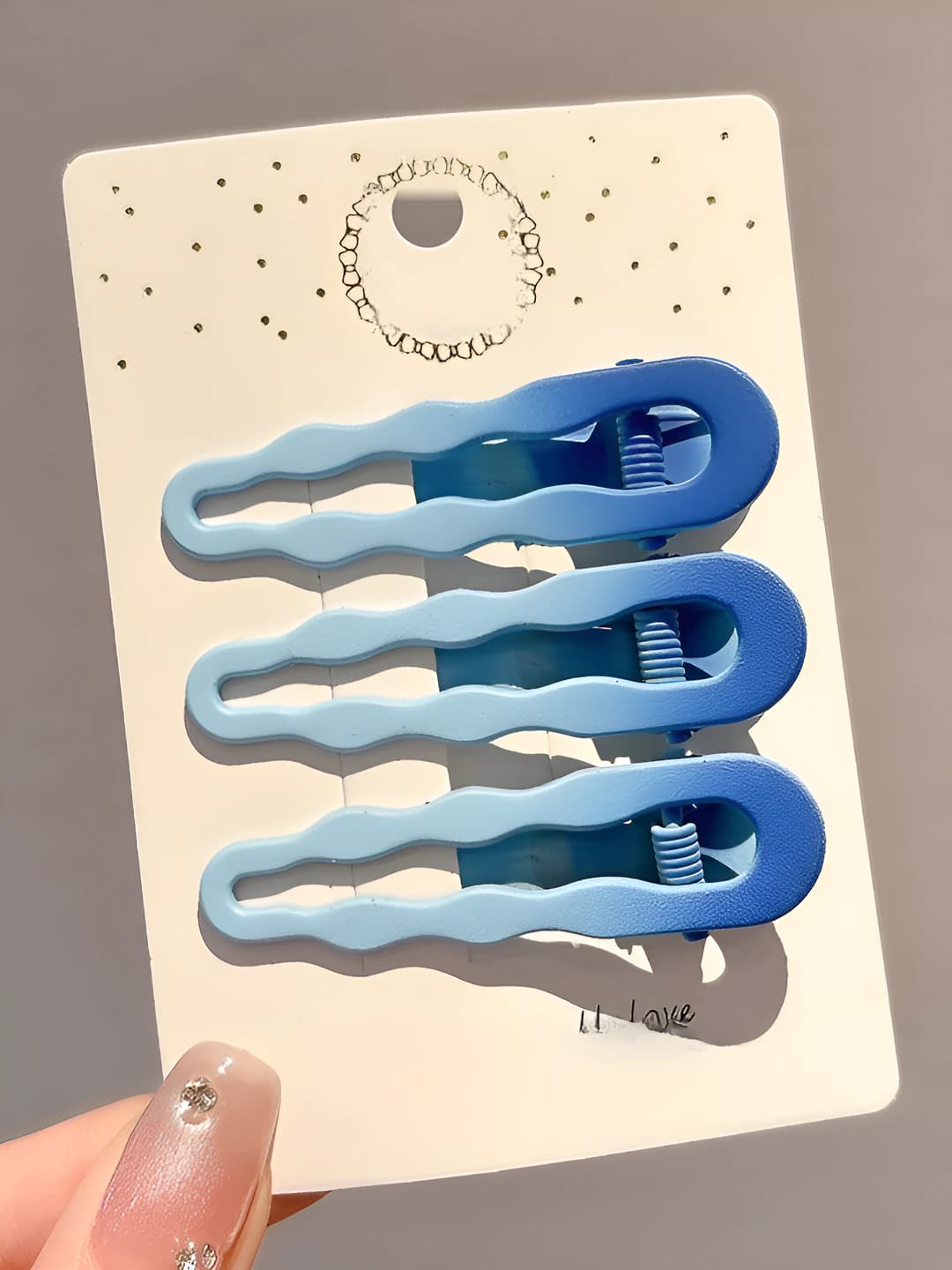 Синий градиент пустой кант капля, 3 шт