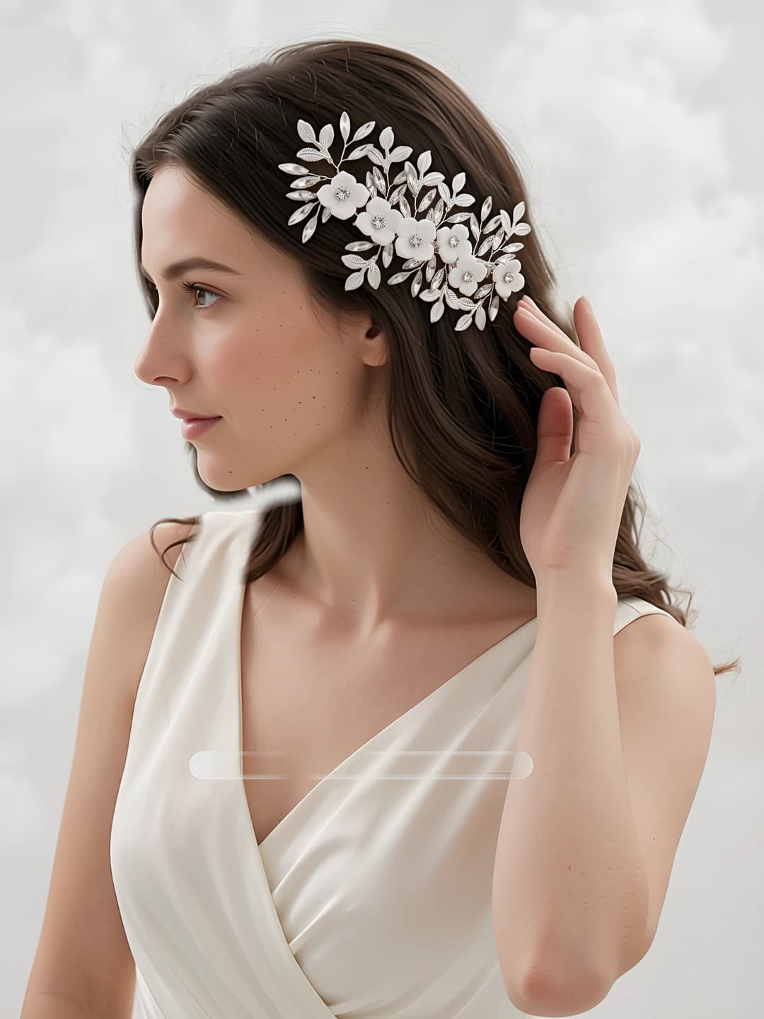 Women's hair clips and combs with flowers and pearls, metal, handmade, forest style design element
