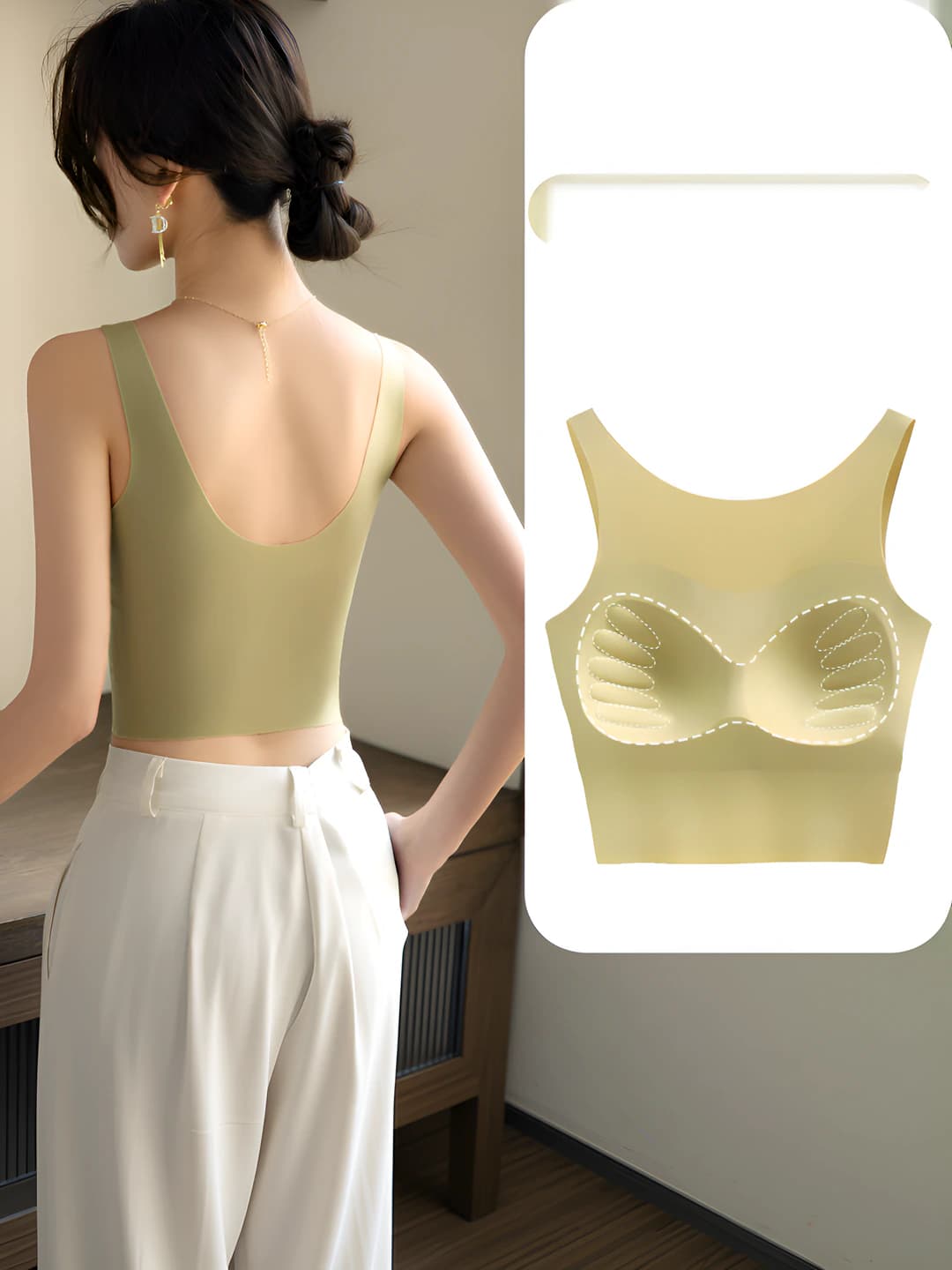 Women's summer thin seamless sports tank top with beautiful back