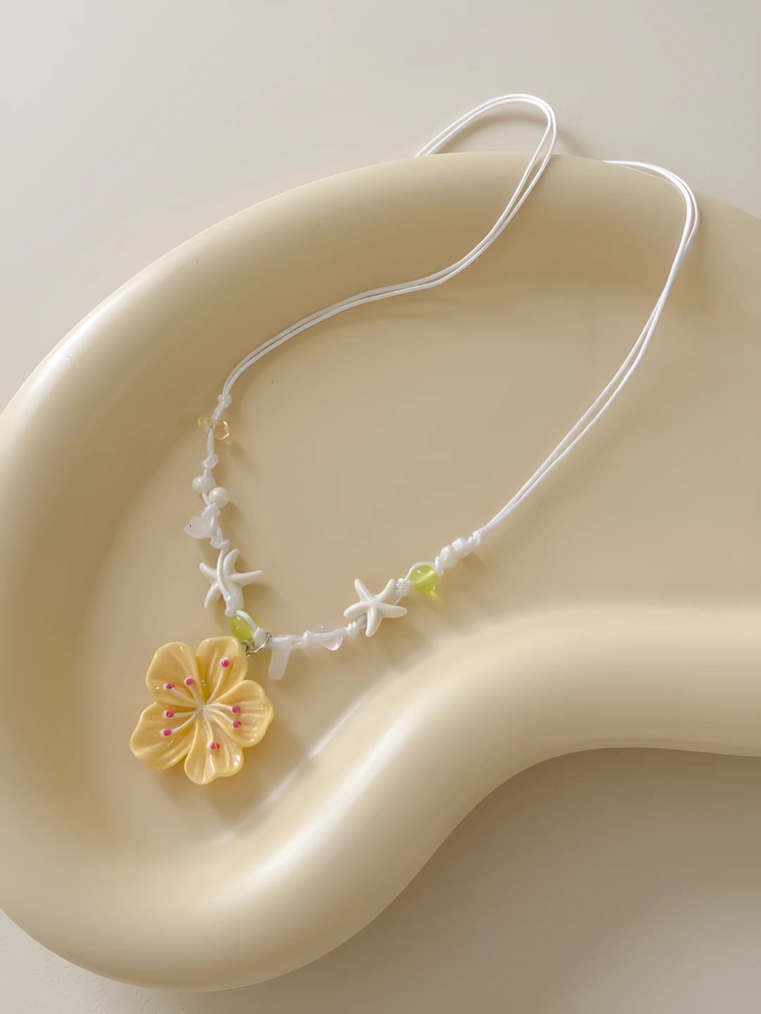 Yellow floral necklace