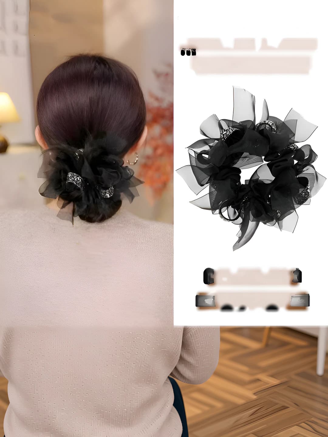 Women's 2026 bow scrunchie, loose fit, made of polyester, handmade
