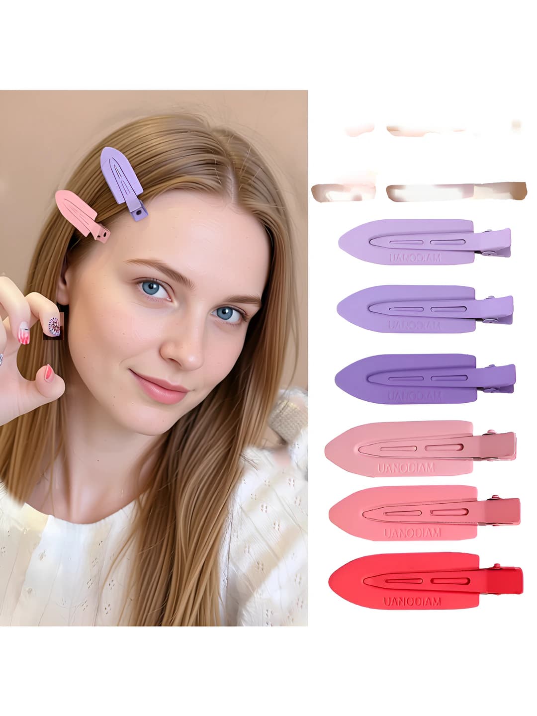 Women's seamless hair clips and combs: sweet colors, natural style, side hair clips