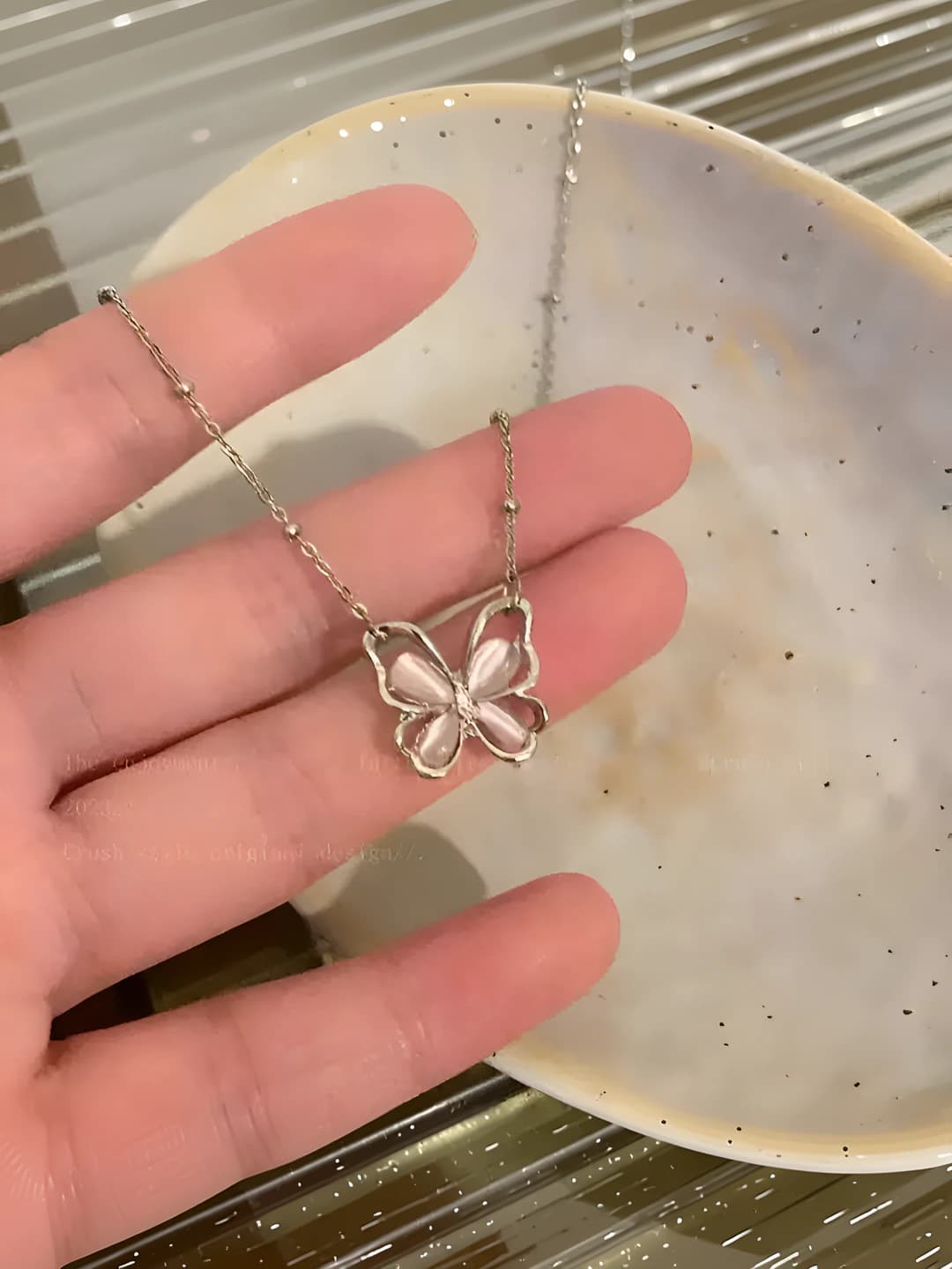 Women's 2026 summer butterfly pendant necklace, high-end feel design, clavicle chain