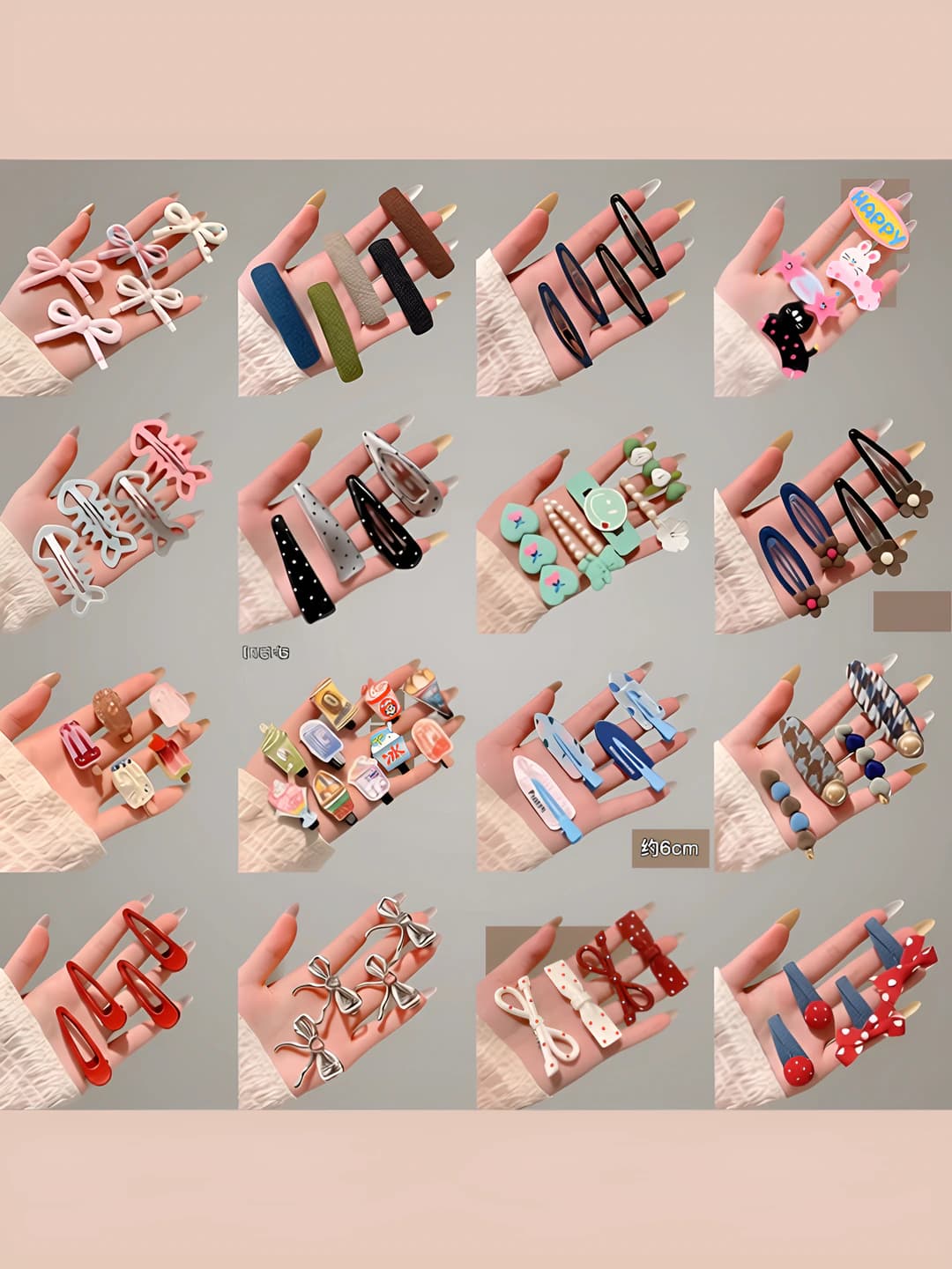 Women's hair clips and combs: 2026 new style, cream sweet, bear, flower and leopard print clips