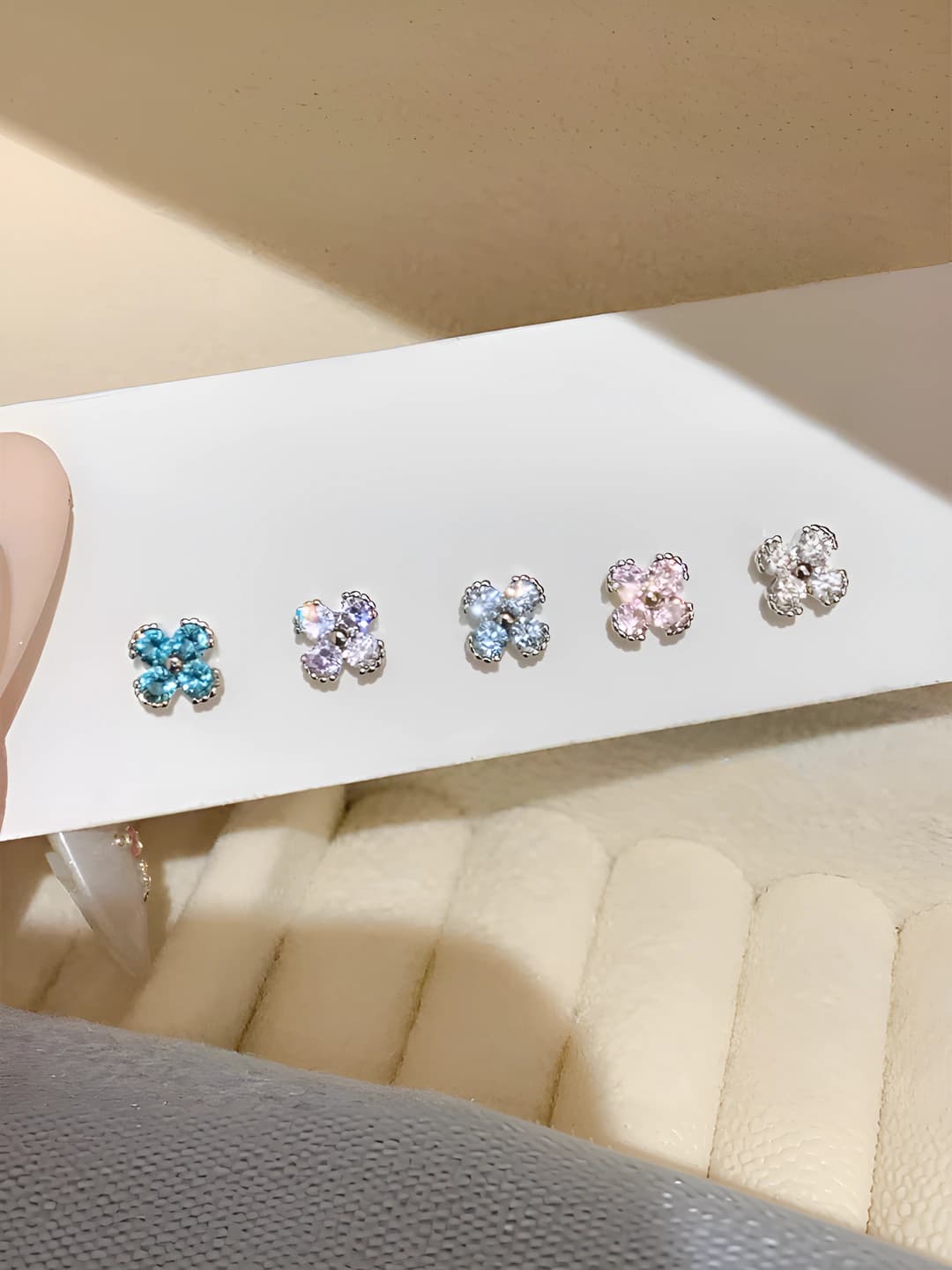 Women's flower stud earrings, 316 stainless steel, colorful, sleep-friendly